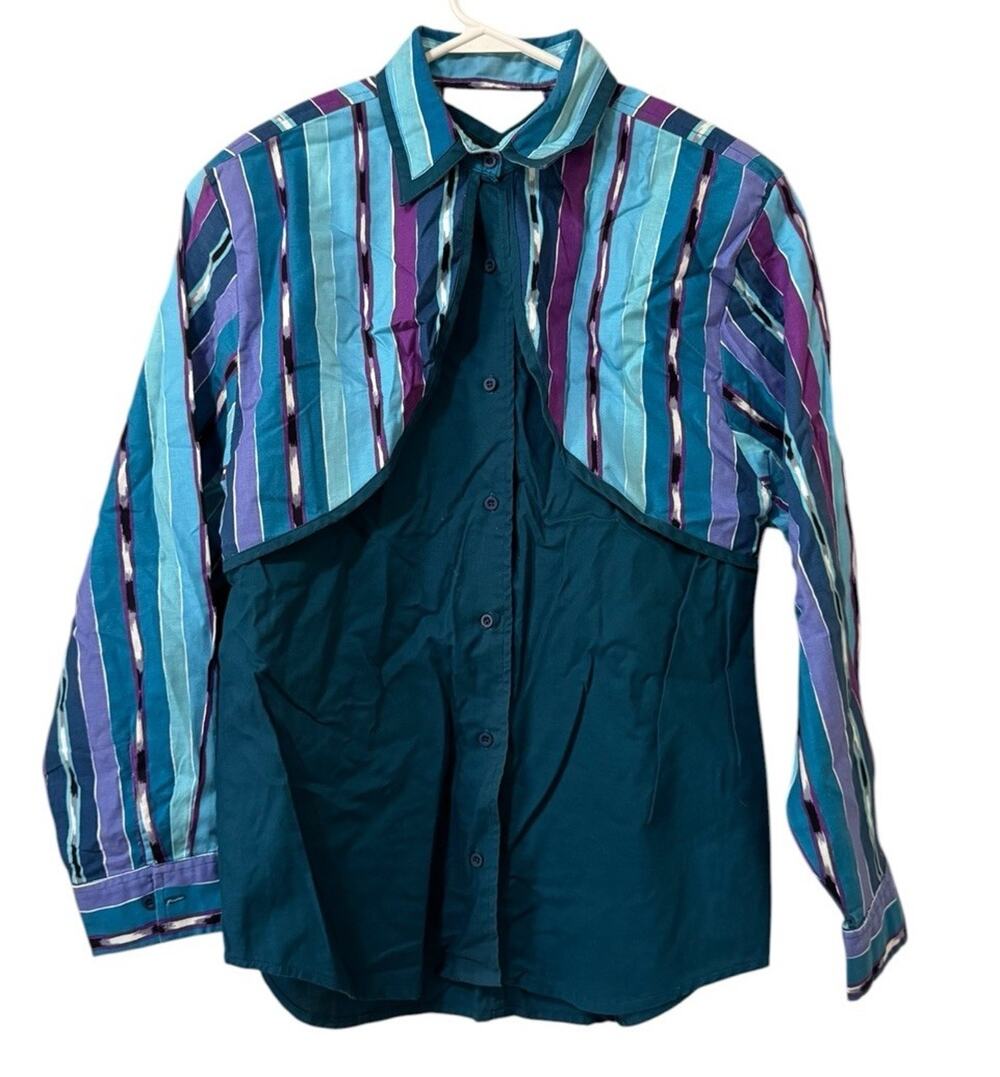 Wrangler Authentic Western Apparel Women Size Large Button Down Shirt Rodeo VTG